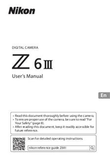 Nikon Z6 III manual. Camera Instructions.